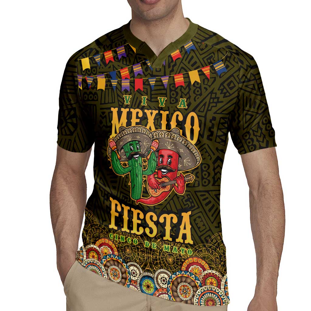 Personalized Mexico Cinco De Mayo Rugby Jersey Chilli Pepper and Cactus