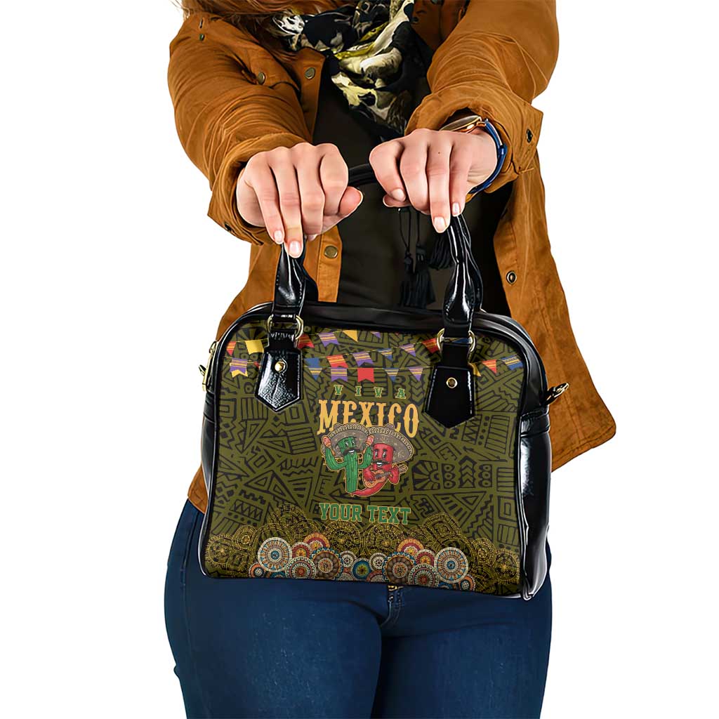 Personalized Mexico Cinco De Mayo Shoulder Handbag Chilli Pepper and Cactus