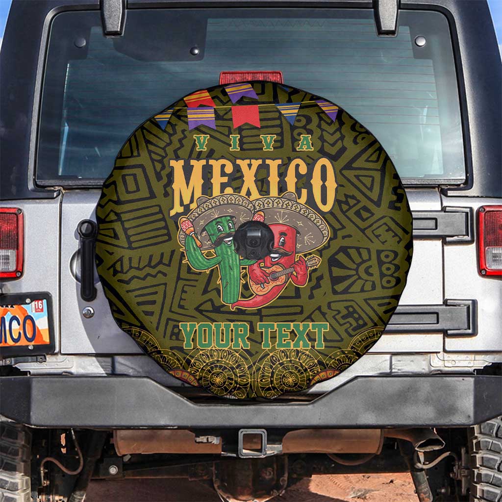 Personalized Mexico Cinco De Mayo Spare Tire Cover Chilli Pepper and Cactus