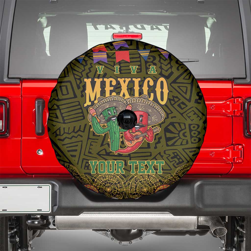 Personalized Mexico Cinco De Mayo Spare Tire Cover Chilli Pepper and Cactus