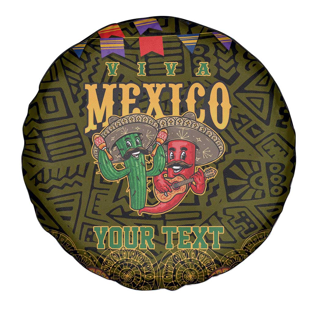 Personalized Mexico Cinco De Mayo Spare Tire Cover Chilli Pepper and Cactus