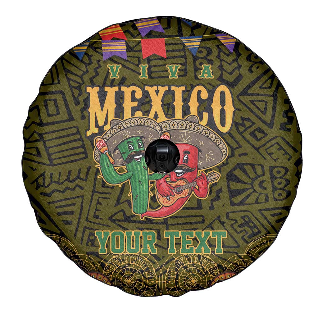 Personalized Mexico Cinco De Mayo Spare Tire Cover Chilli Pepper and Cactus