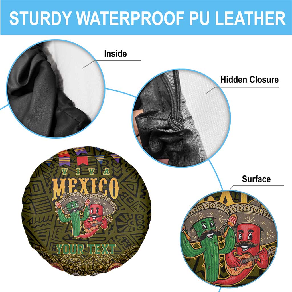 Personalized Mexico Cinco De Mayo Spare Tire Cover Chilli Pepper and Cactus