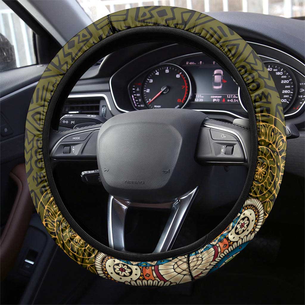 Mexico Cinco De Mayo Steering Wheel Cover Chilli Pepper and Cactus