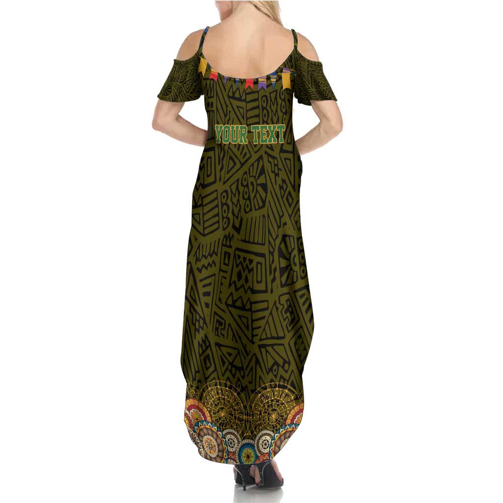 Personalized Mexico Cinco De Mayo Summer Maxi Dress Chilli Pepper and Cactus