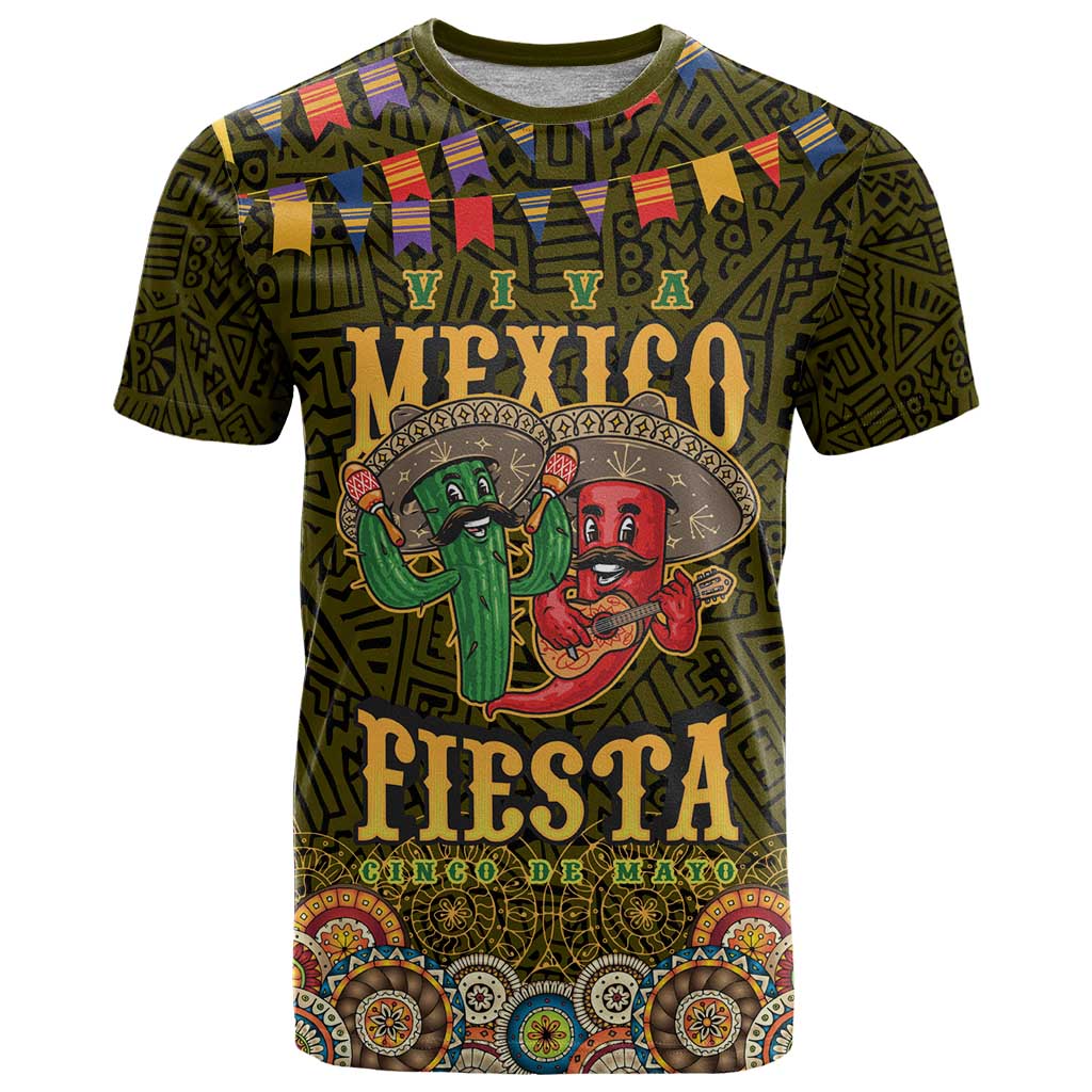 Personalized Mexico Cinco De Mayo T Shirt Chilli Pepper and Cactus