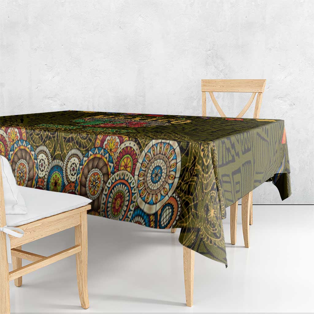 Personalized Mexico Cinco De Mayo Tablecloth Chilli Pepper and Cactus