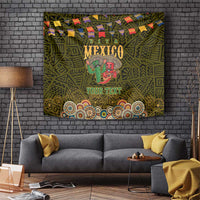 Personalized Mexico Cinco De Mayo Tapestry Chilli Pepper and Cactus