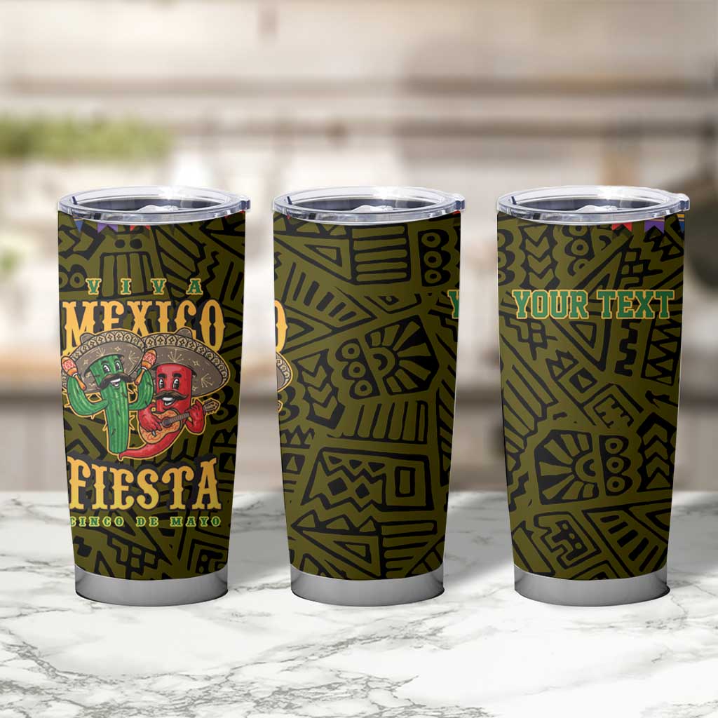 Personalized Mexico Cinco De Mayo Tumbler Cup Chilli Pepper and Cactus