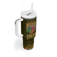 Personalized Mexico Cinco De Mayo Tumbler With Handle Chilli Pepper and Cactus