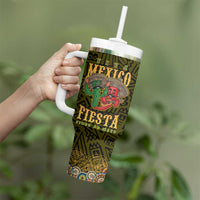 Personalized Mexico Cinco De Mayo Tumbler With Handle Chilli Pepper and Cactus