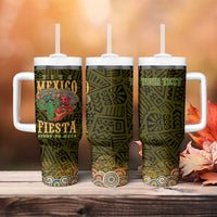 Personalized Mexico Cinco De Mayo Tumbler With Handle Chilli Pepper and Cactus