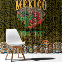 Personalized Mexico Cinco De Mayo Window Curtain Chilli Pepper and Cactus