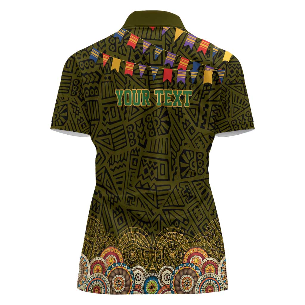 Personalized Mexico Cinco De Mayo Women Polo Shirt Chilli Pepper and Cactus