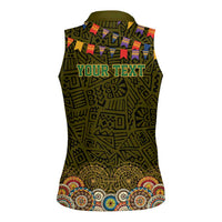 Personalized Mexico Cinco De Mayo Women Sleeveless Polo Shirt Chilli Pepper and Cactus