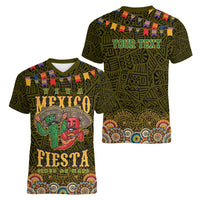 Personalized Mexico Cinco De Mayo Women V-Neck T-Shirt Chilli Pepper and Cactus