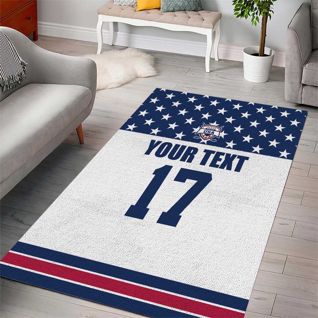 Custom USA Ice Hockey Area Rug Sporty Style Go Champions