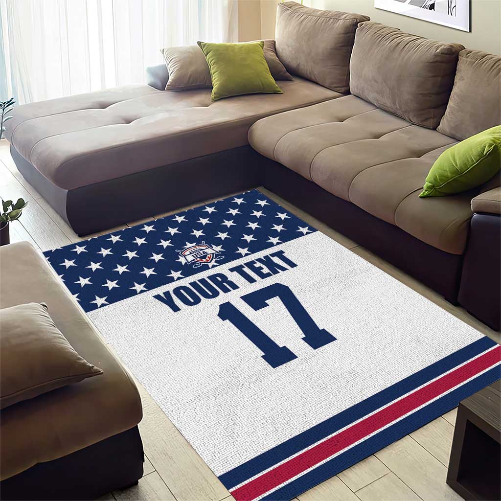 Custom USA Ice Hockey Area Rug Sporty Style Go Champions