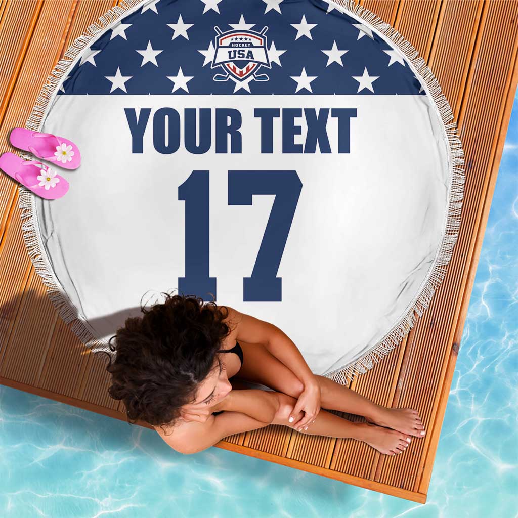 Custom USA Ice Hockey Beach Blanket Sporty Style Go Champions