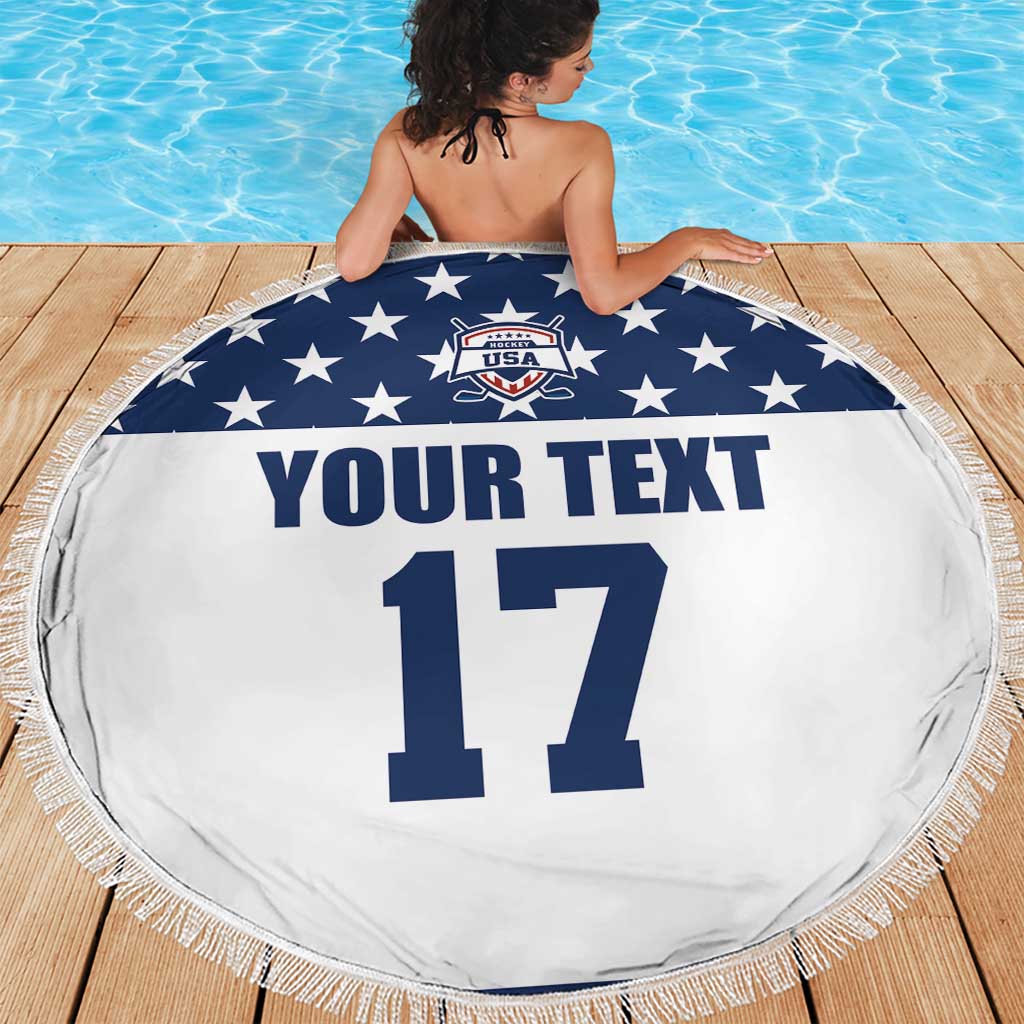 Custom USA Ice Hockey Beach Blanket Sporty Style Go Champions