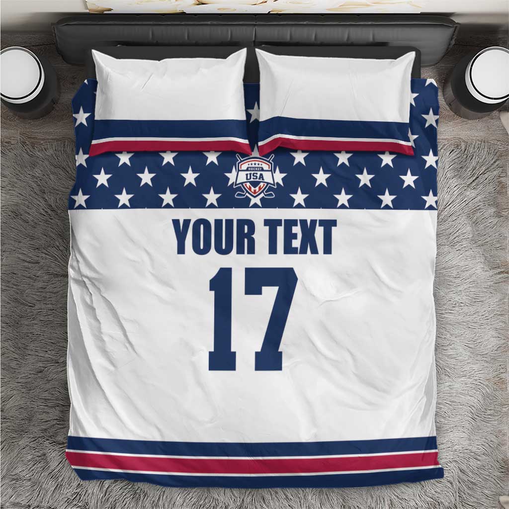 Custom USA Ice Hockey Bedding Set Sporty Style Go Champions