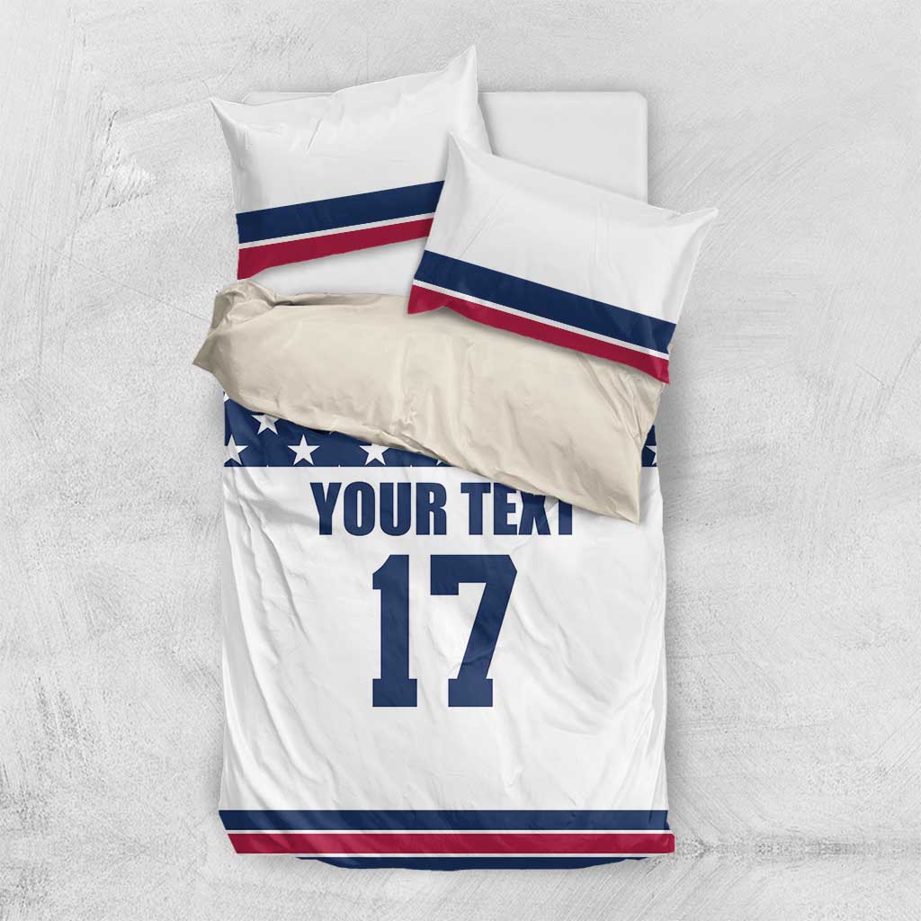 Custom USA Ice Hockey Bedding Set Sporty Style Go Champions
