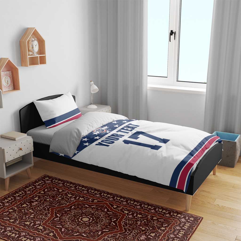 Custom USA Ice Hockey Bedding Set Sporty Style Go Champions