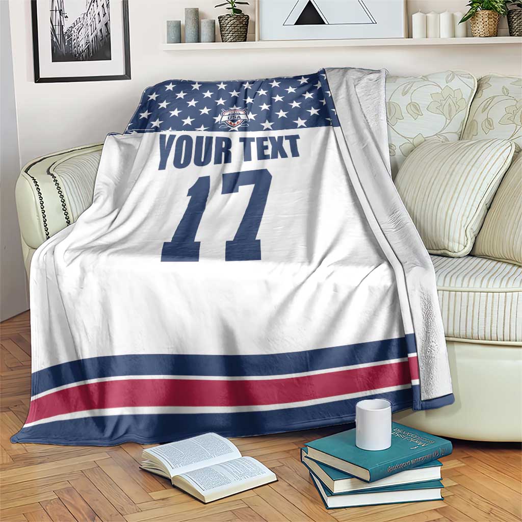 Custom USA Ice Hockey Blanket Sporty Style Go Champions