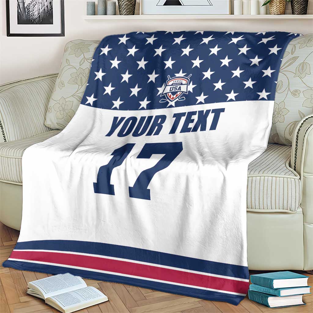 Custom USA Ice Hockey Blanket Sporty Style Go Champions