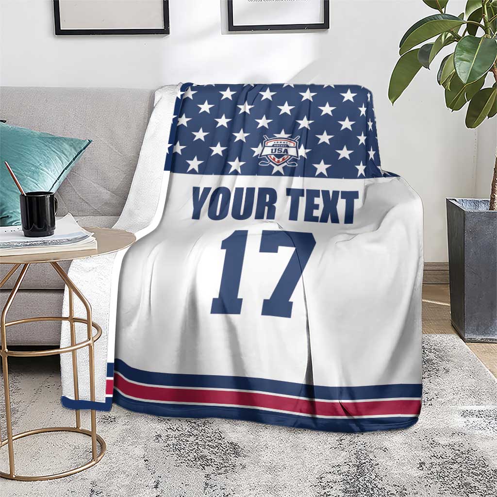 Custom USA Ice Hockey Blanket Sporty Style Go Champions