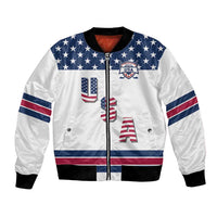Custom USA Ice Hockey Bomber Jacket Sporty Style Go Champions
