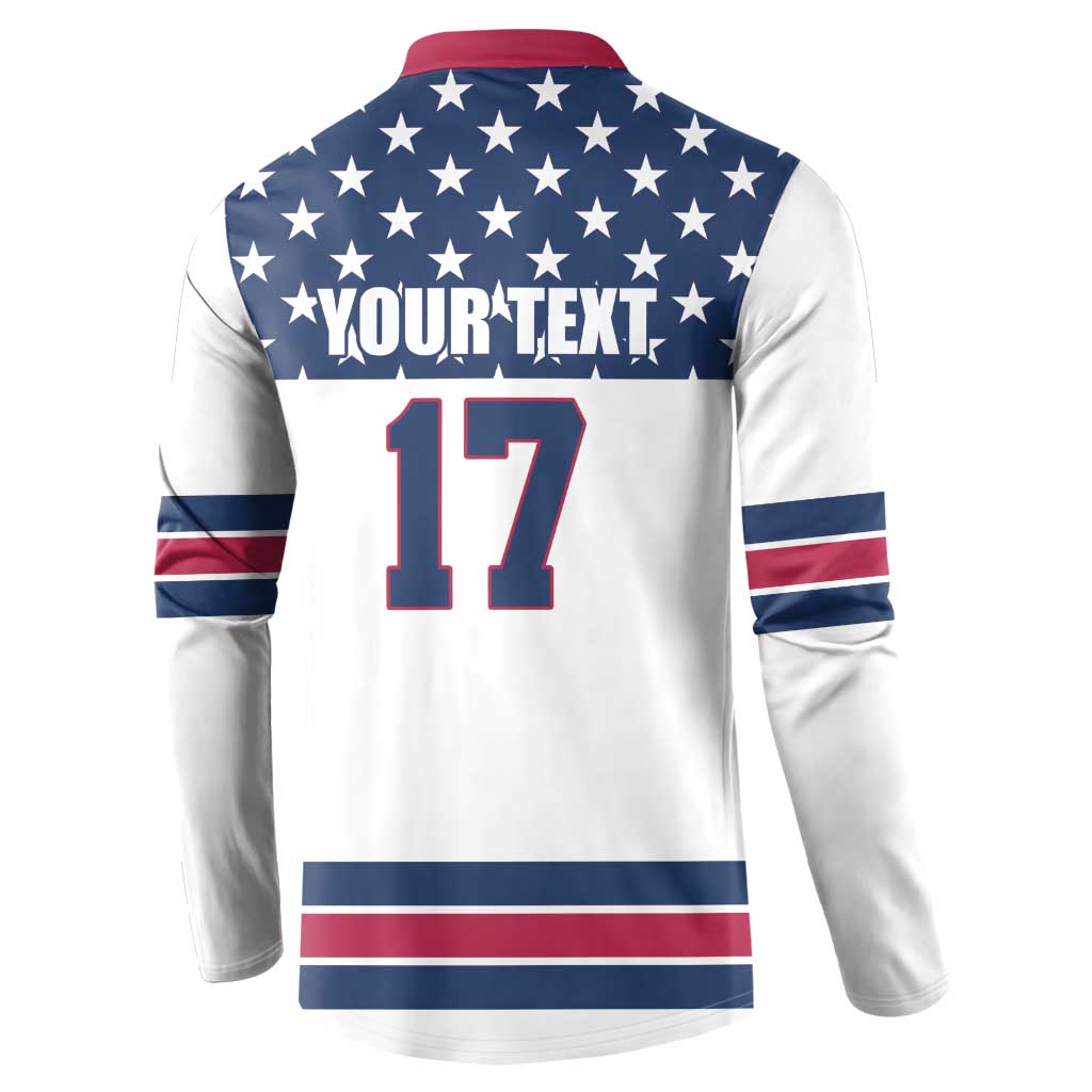 Custom USA Ice Hockey Button Sweatshirt Sporty Style Go Champions