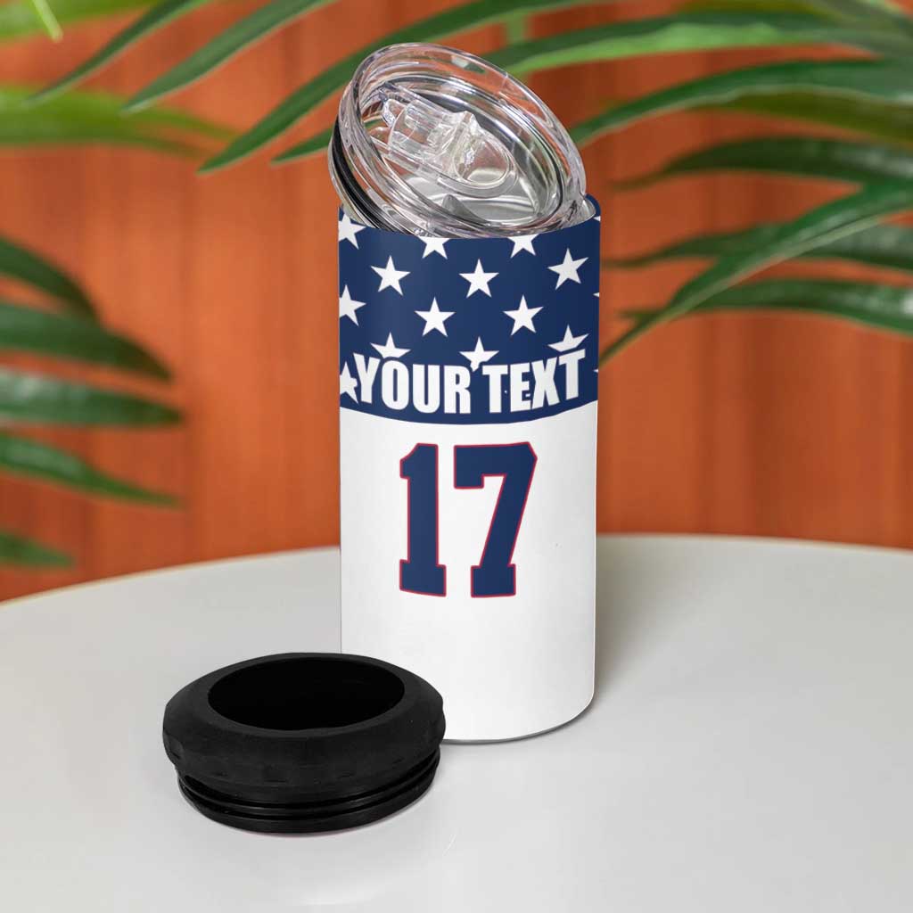 Custom USA Ice Hockey 4 in 1 Can Cooler Tumbler Sporty Style Go Champions