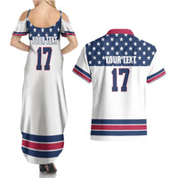Custom USA Ice Hockey Couples Matching Summer Maxi Dress and Hawaiian Shirt Sporty Style Go Champions