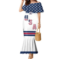 Custom USA Ice Hockey Family Matching Mermaid Dress and Hawaiian Shirt Sporty Style Go Champions