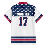 Custom USA Ice Hockey Family Matching Off Shoulder Short Dress and Hawaiian Shirt Sporty Style Go Champions