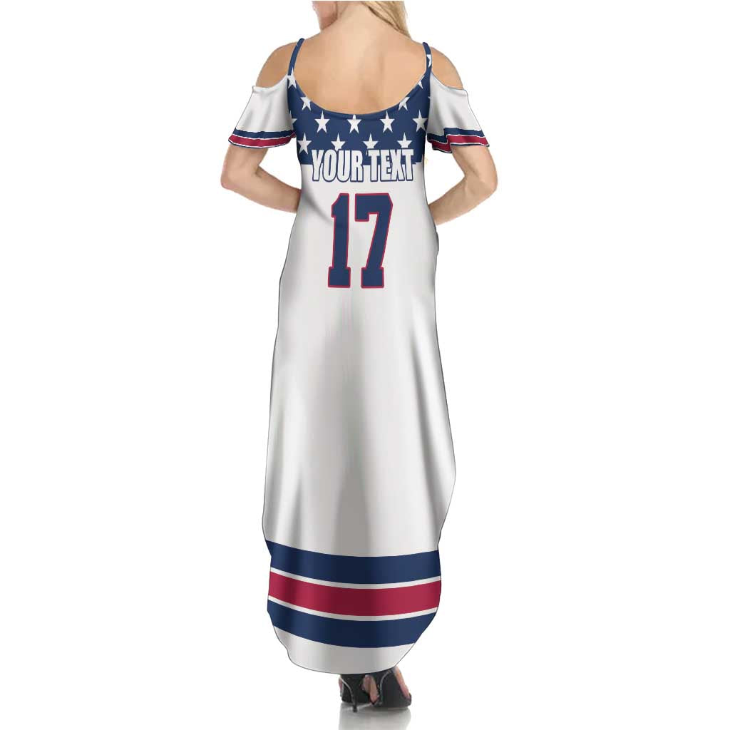 Custom USA Ice Hockey Family Matching Summer Maxi Dress and Hawaiian Shirt Sporty Style Go Champions