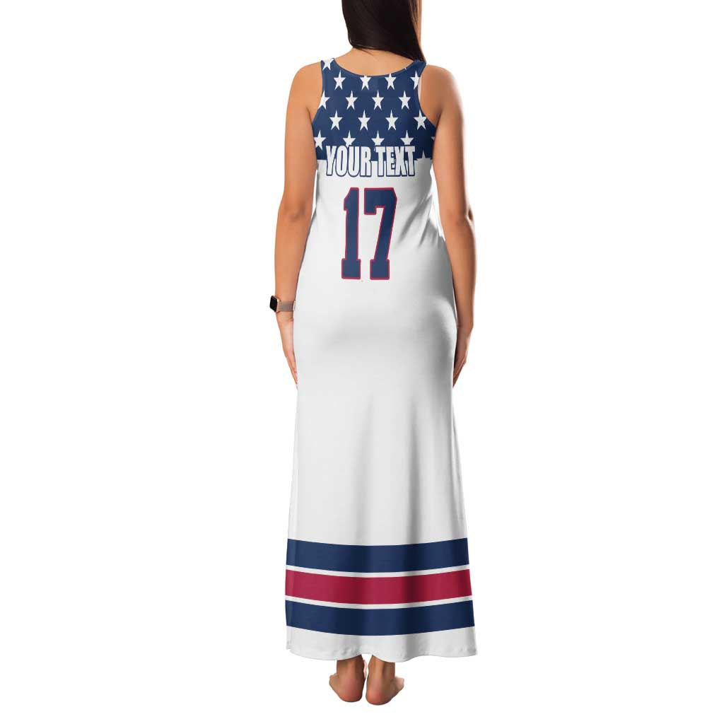 Custom USA Ice Hockey Family Matching Tank Maxi Dress and Hawaiian Shirt Sporty Style Go Champions