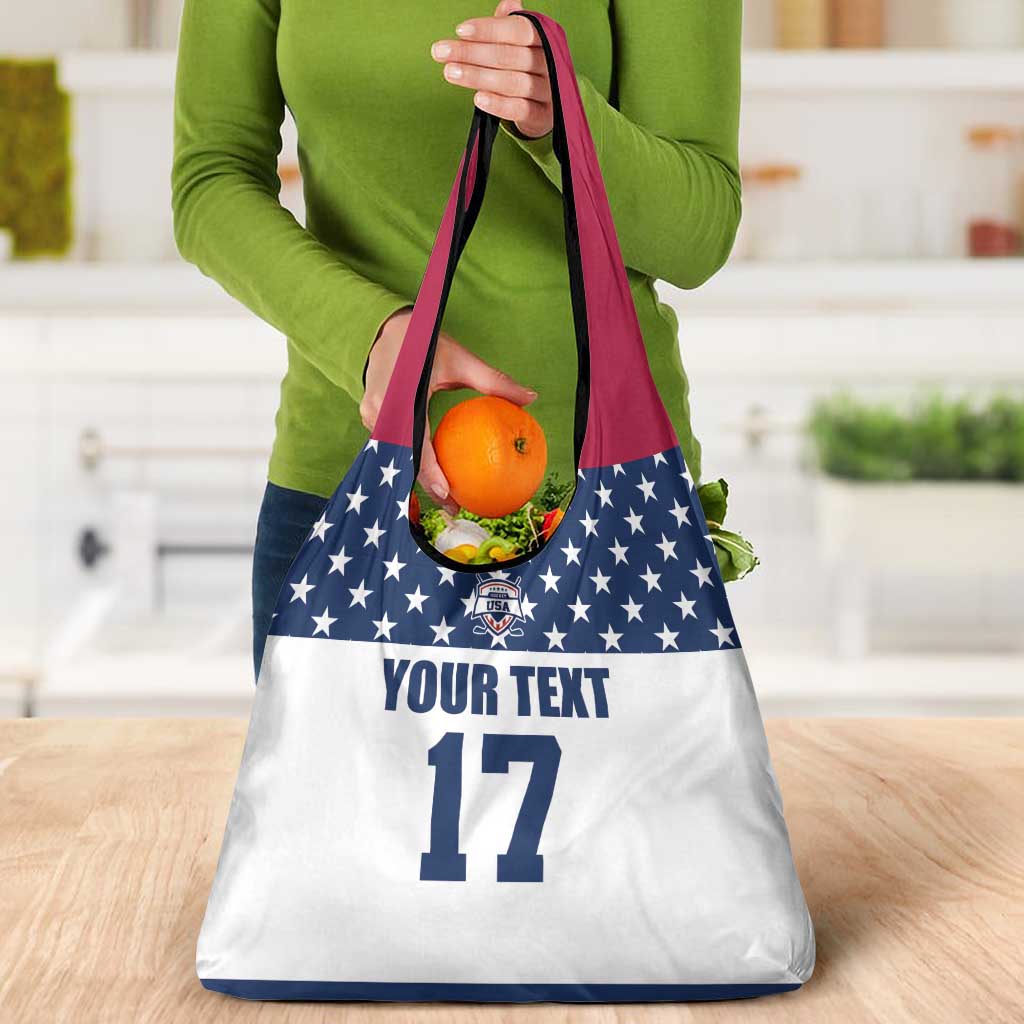 Custom USA Ice Hockey Grocery Bag Sporty Style Go Champions