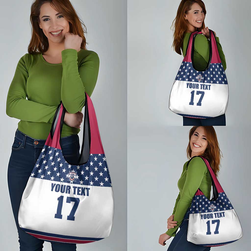 Custom USA Ice Hockey Grocery Bag Sporty Style Go Champions