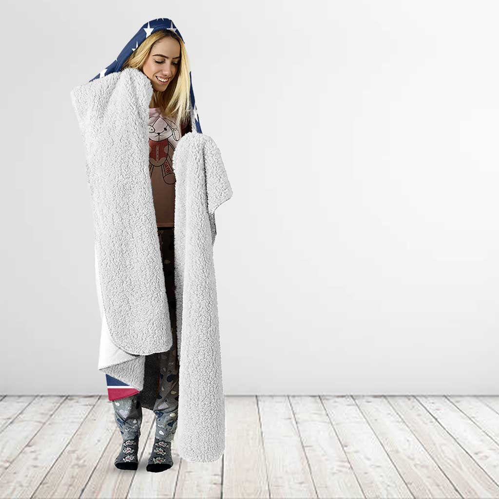 Custom USA Ice Hockey Hooded Blanket Sporty Style Go Champions