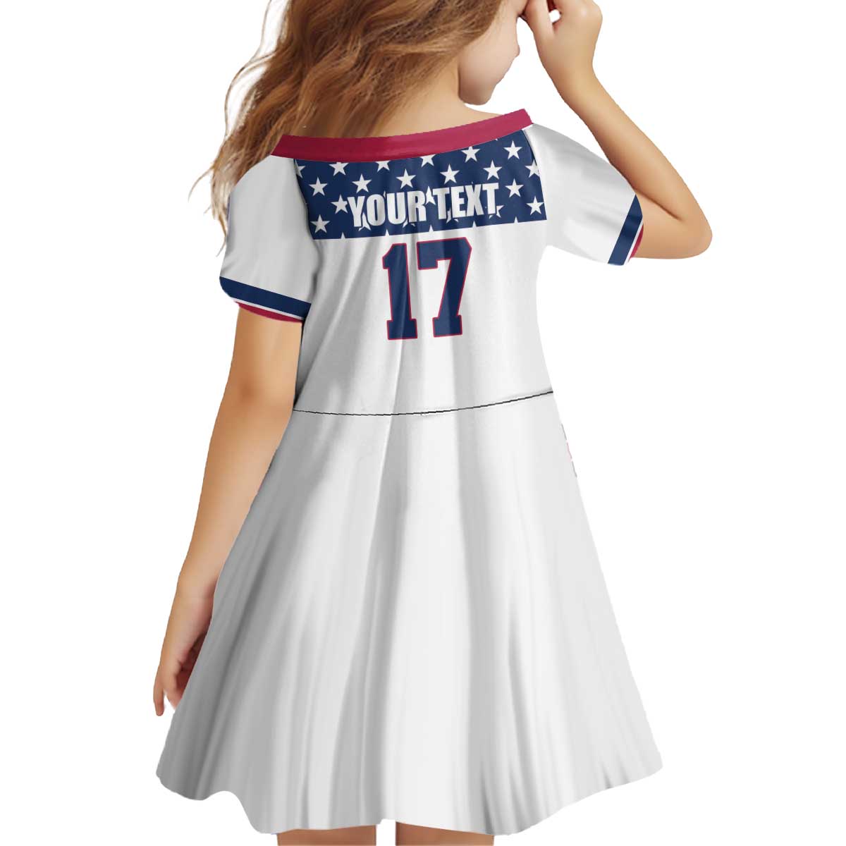Custom USA Ice Hockey Kid Short Sleeve Dress Sporty Style Go Champions