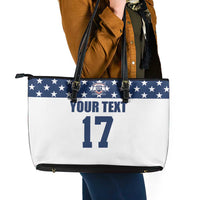 Custom USA Ice Hockey Leather Tote Bag Sporty Style Go Champions