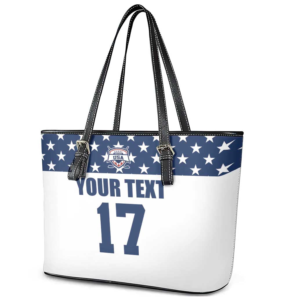 Custom USA Ice Hockey Leather Tote Bag Sporty Style Go Champions
