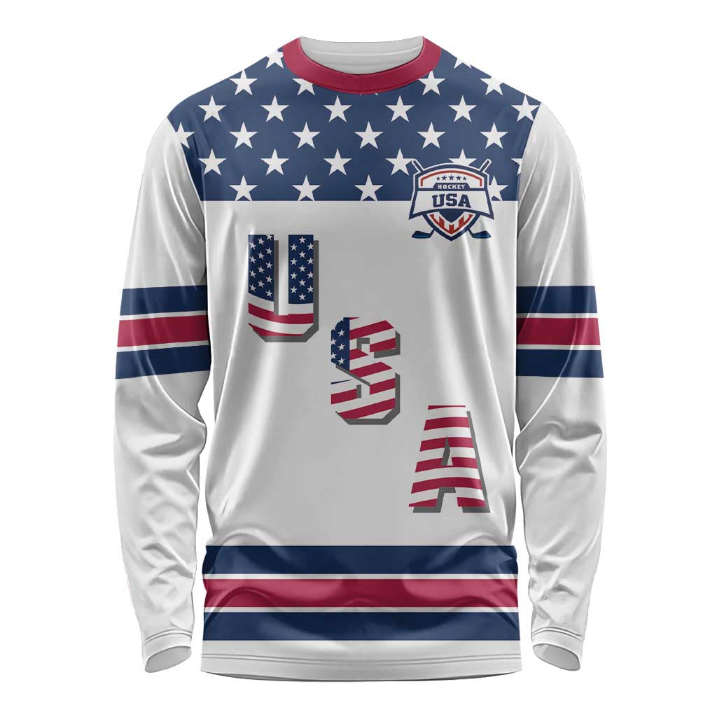 Custom USA Ice Hockey Long Sleeve Shirt Sporty Style Go Champions