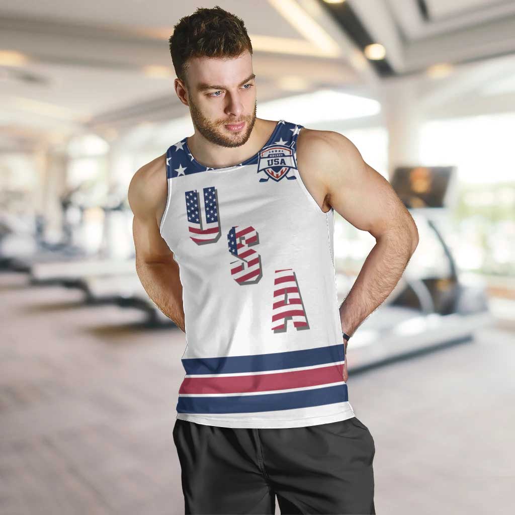 Custom USA Ice Hockey Men Tank Top Sporty Style Go Champions