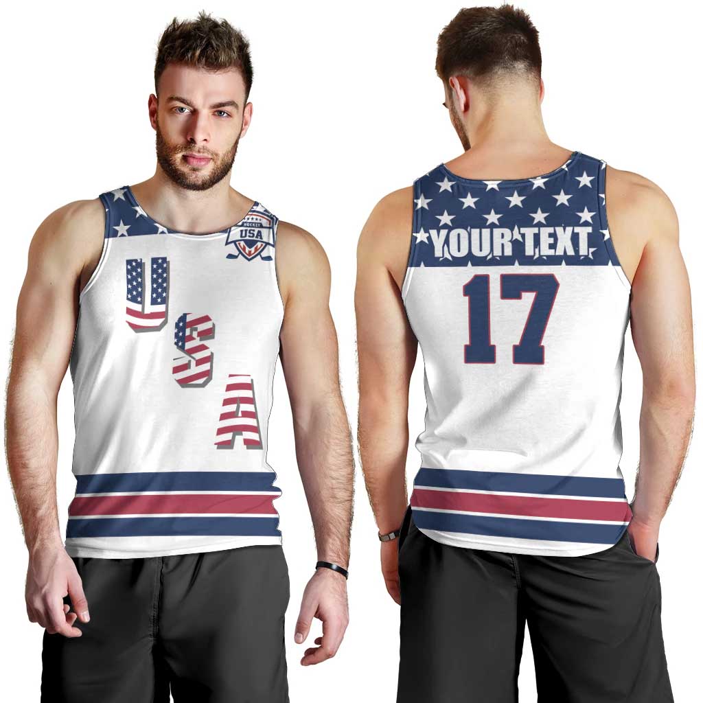 Custom USA Ice Hockey Men Tank Top Sporty Style Go Champions