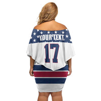 Custom USA Ice Hockey Off Shoulder Short Dress Sporty Style Go Champions