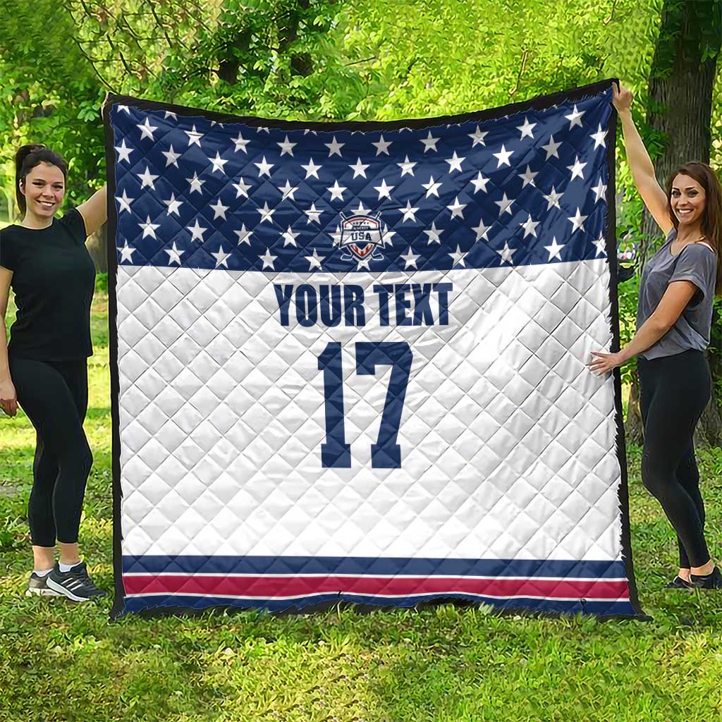 Custom USA Ice Hockey Quilt Sporty Style Go Champions