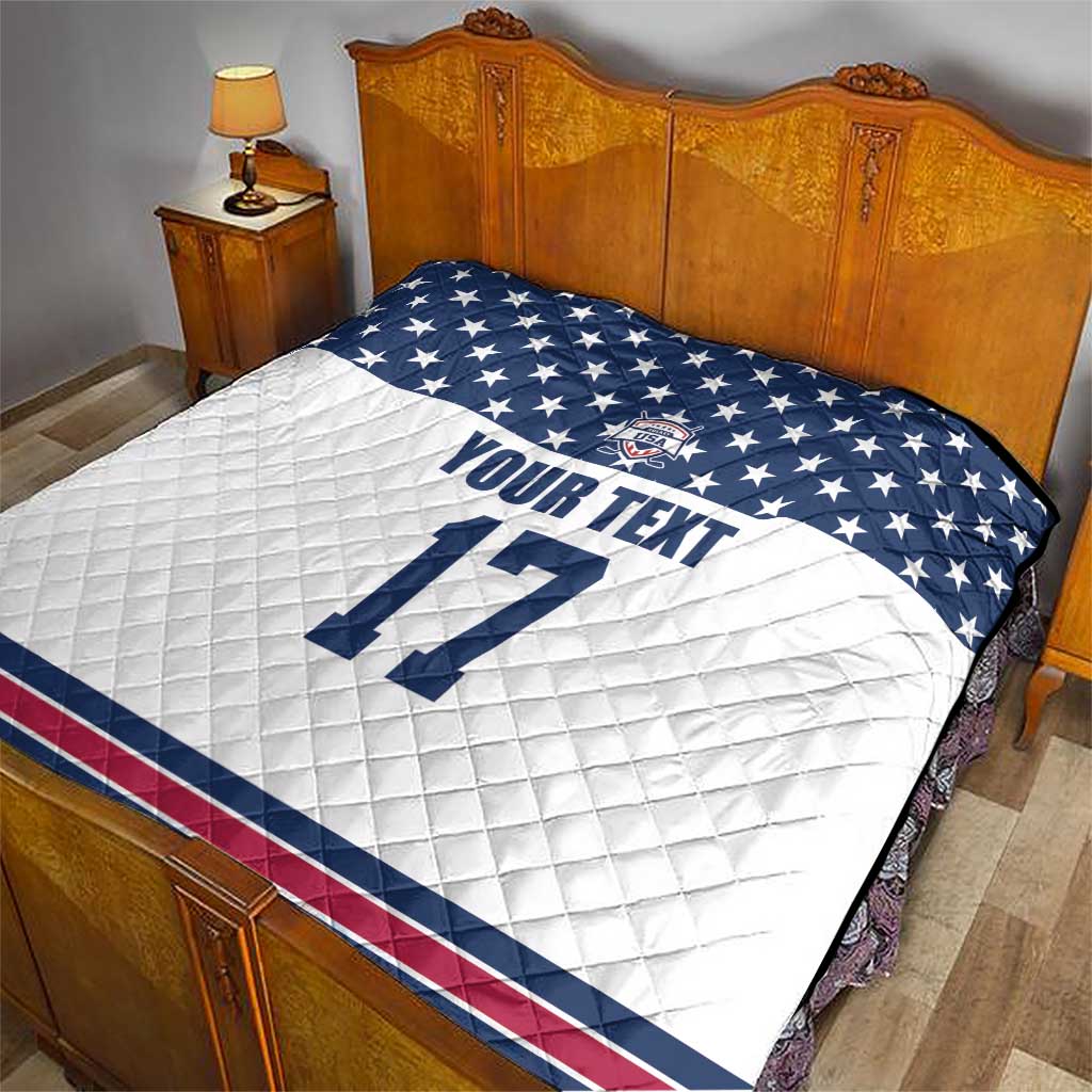 Custom USA Ice Hockey Quilt Sporty Style Go Champions